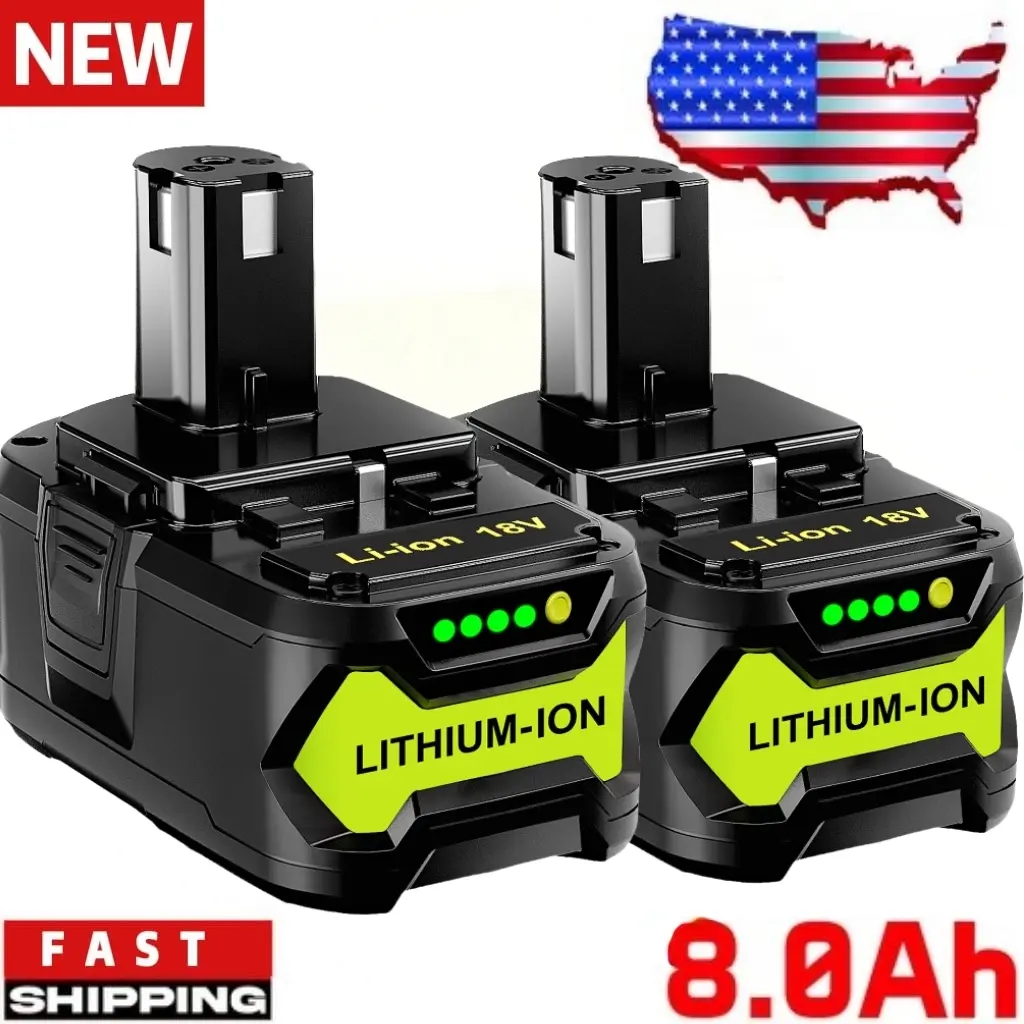 NEW 2PACK For RYOBI 8.0AH Lithium-Ion Battery  One+ Plus P108 18 Volt High Performance Long Endurance FAST SHIPPING