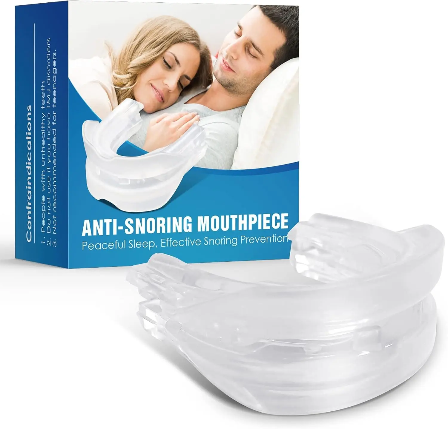 Reusable Anti-Snoring Mouth Guard Adjustable Comfort Mouthpiece for Men Women