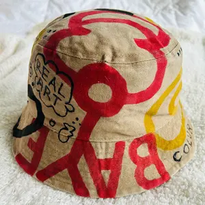 BAYE Custom Khaki Red Blk Gold Bucket Hat Plain