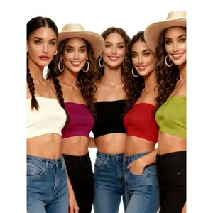 Hot girl style strapless off-the-shoulder summer ice silk pleated bustier with short sleeveless outerwear and inner layer top.