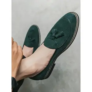 Men's Minimalist Temperament Solid Color Tassel Decor Loafers, Fashionable Casual Comfortable Loafers for Daily Wear, Lightweight Breathable Shoes for All Seasons