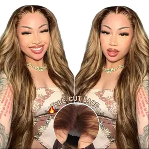 【Bye Bye Knots】Beautyforever 7x5 Pre Cut Lace Put On And Go Highlight Blonde Body Wave Wig 150% Density Glueless Human Hair Wig