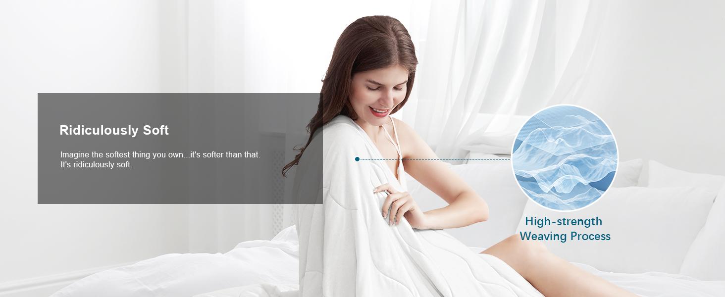 EASELAND Cooling Comforter – Summer Cool Blanket for Hot Sleepers & Night Sweats, Cold Touch Fabric Absorbs Body Heat, Double-Sided Cool Design, Soft & Fluffy, Ideal for Bed, Couch, Travel & Camping, All-Season Use