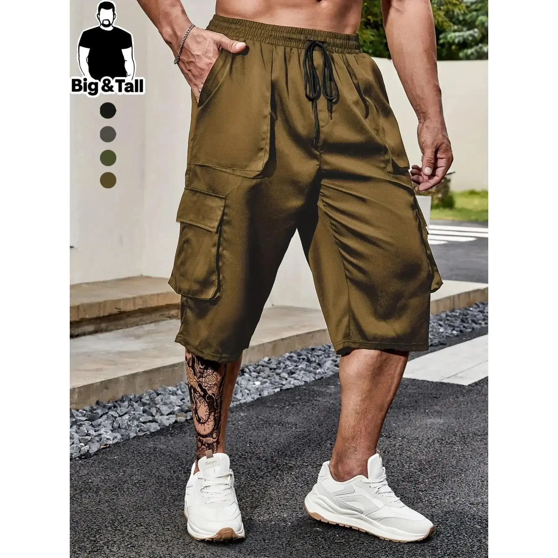 Men's Plus Size Workwear Casual Seven Quarter Pocket Pants Menswear Daily Wear Outdoor Activities Travel 2026 Breathable Soft Lightweight Trendy Work Hip Hop Jogging
