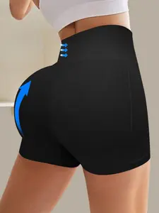 1 COUNT Seamless High-Waist Body Shaping Shorts for Women, Ribbed Texture with Tummy Control,and Butter Lift,Comfortable Yoga Shapewear for All Seasons,Fit Boyshort for Daily Wear and Workout Gym