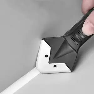 2pcs 3-in-1 Silicone Caulking Tool Set with Stainless Steel Tip, Sealant Cleaner, Planting Spade, and Adhesive Board with Replaceable Pads Home Repair Tools