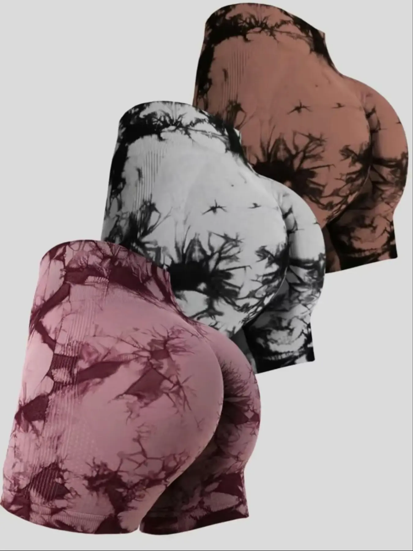 Women's High Waist Seamless Tie Dye Gym Shorts, Wide Elastic Band Gym & Cycling Workout Pants, Stretchy Activewear for Women, Soft Stretch Shorts, Athletic Shorts Women's High Waist Seamless Tie Dye Gym Shorts, Wide Elastic Band Gym & Cycling Workout Pants, Stretchy Activewear for Women, Soft Stretch Shorts, Athletic Shorts