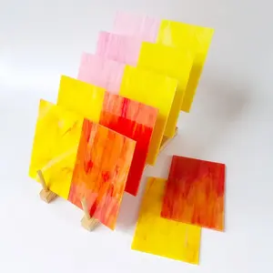 12pcs 4x6in Rainbow Color Transparent Stained Glass Sheets, DIY Mosaic Tile Glass, Crafts and Art Supplies, Perfect for Creative Projects