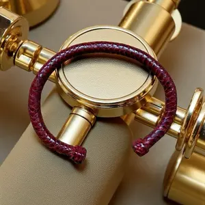 Adjustable Braided Leather Cuff Bracelet – Unisex Open Fit