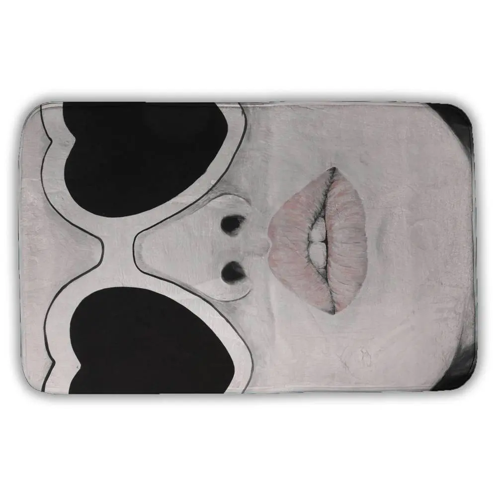 Mademoiselle Pink Feminine Look Microfiber Bath Mat, 21x34 in Non-Skid Cushioned Water Absorbent Bathroom Decorative Mat, 360-Stand Portable Washable Lightweight Durable for Bathroom, Art Lovers Gift