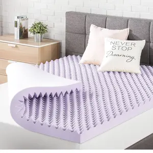 Memory Foam 3-Inch Mattress Topper with Soothing Lavender Infusion - Breathable, Cooling, Enhanced Airflow & Support for Adults