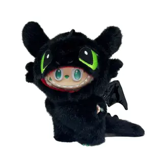 Labubu Doll Clothes – Black Toothless Style Outfit Set | Fits V1 V2 V3 17cm Labubu Dolls | Clothes Only