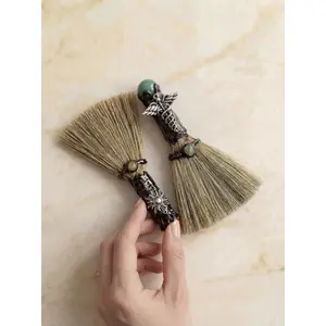 Handmade Magic Broom Quartz Broom Spiritual Healing & Ritual Decor for Mindfulness 