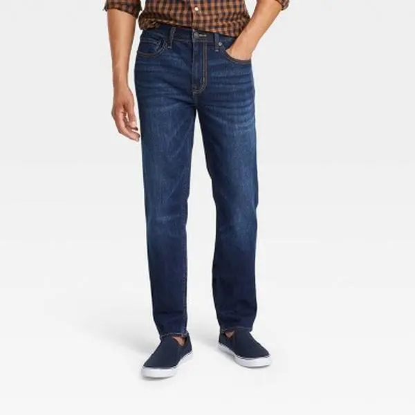 Goodfellow & Co Men's Slim Straight Leg Slim Straight Jeans Stretch Denim