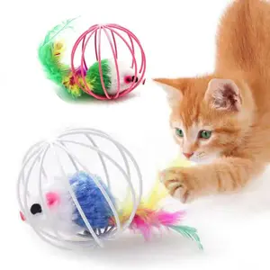 Cat Toys , Metal Cage Balls with Mice, Cat Toys for Indoor Cats and Kitten, Interactive Cat Toys Cat Bell Balls, Mouse Toys, Kitten Toys Promote Physical Exercise