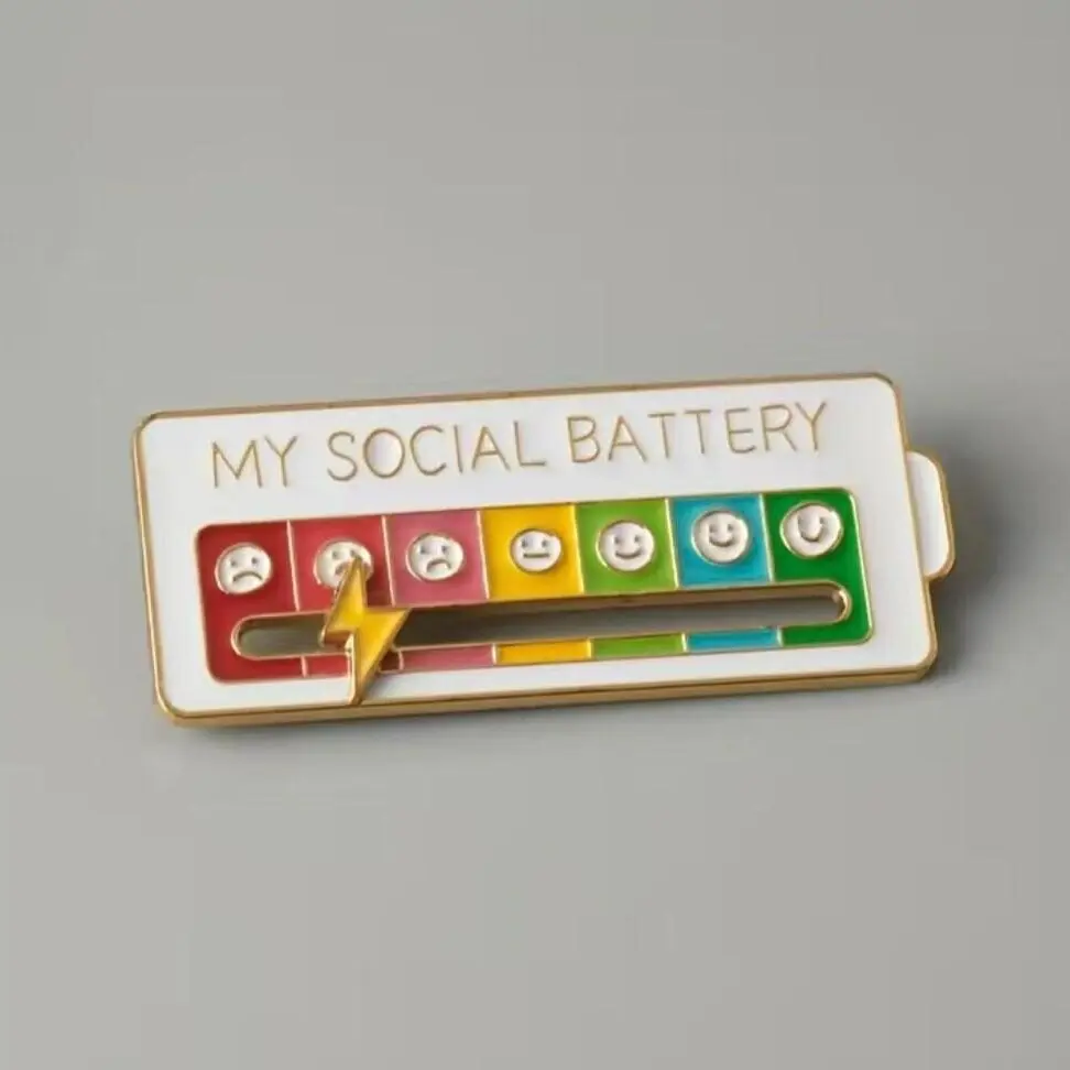 Social Battery Enamel Pins, Social Battery Pins, Battery Enamel Pins ...