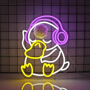Neon Sign - Duck LED Neon Signs for Wall Decor, Cute Animal Light Up Led Sign for Bedroom, Party, Bar, Game Room & Home Room Decor
