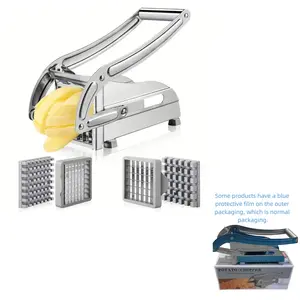Stainless Steel Vegetable Cutter, Multifunctional Manual Vegetable Chopper, Potato Slicer, French Fries Maker, Carrot Cucumber Onion Chopper, Kitchen