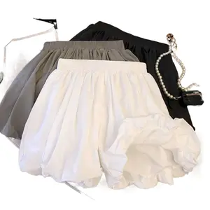 Drawstring waist casual shorts for women, loose-fitting slimming wide-leg lantern pants, versatile summer pants for energetic girls