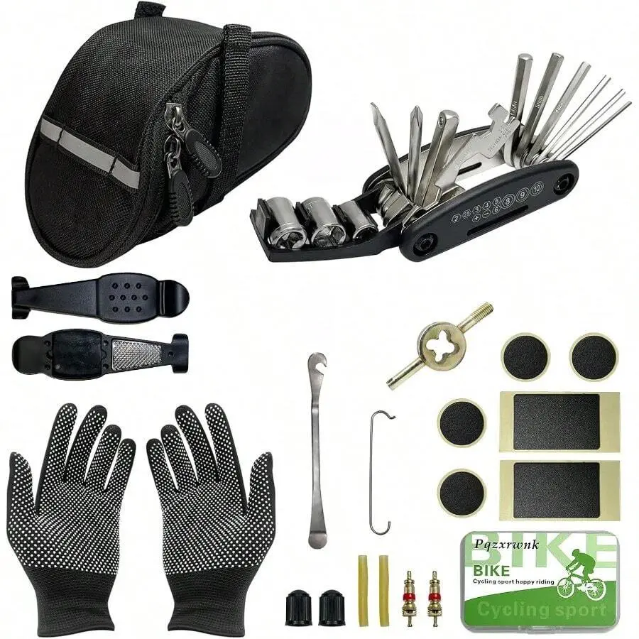 Bicycle Repair Tool Kit 16In1 Multifunctional Tool FishShaped Tire Levers Tubeless Tire Repair Patches Suitable For Various Repair Needs For Mountain And Road Bikes 21 Pcs Bike Repair Kits