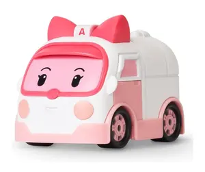 Robocar Poli Amber Die-Cast Metal Ambulance Toy, Emergency Vehicle Playset for Toddlers Age 1-5