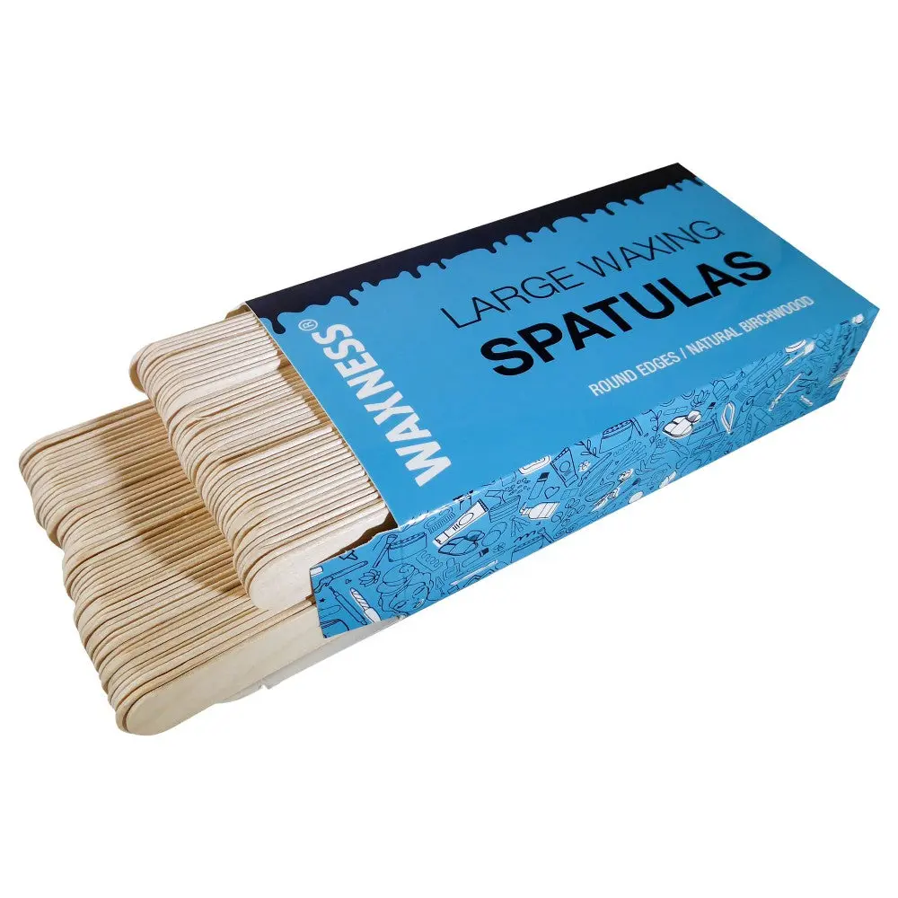 100 Large Wooden Waxing Spatulas - Professional Applicator Sticks for At-Home body care, Essential Waxing Set Supplies, Natural Wood, Waxing Kit, Hair Removal Waxing