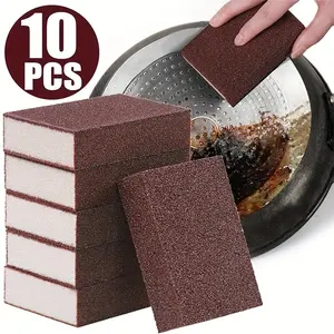 10pcs Nano Sponge - Heavy Duty Kitchen, Home Cleaning Pad for Removing Rust, Stains and Burnt Residue - Abrasive Surface for Powerful Scrub of Pots, Cookware, Ergonomic Cleaning Pad, Plastic Cleaning Sponge, Emery Sponges For Kitchen Cleaning