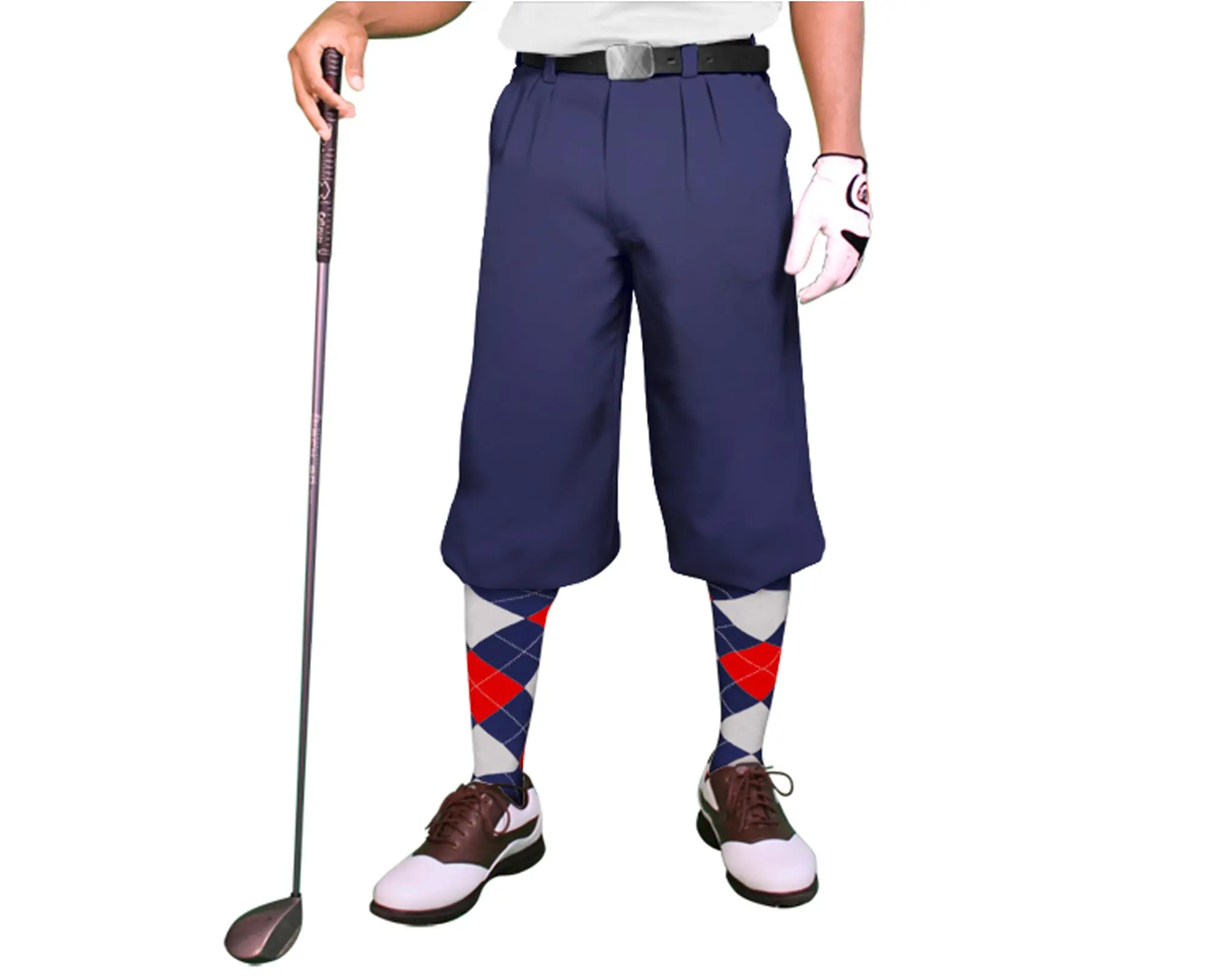 Golfknickers.com 'Par 3' Mens Navy Microfiber Golf Knickers