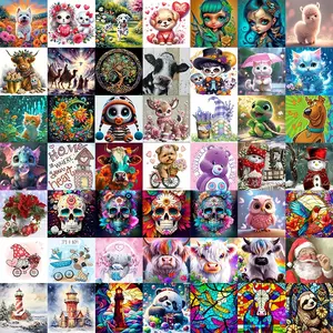 10pcs/20pcs/30pcs Diamond Painting Kits, Cartoon Animal & Landscape Patterns, Full Drill Art Set for Wall Decor, Beginner-Friendly Gift Kit, Crafts