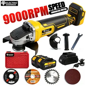 21V 800W Cordless Brushless Angle Grinder, Multi-Functional Cutting Grinding Polishing Tool for Automotive Repair & Household