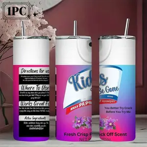 1pc 20oz Printed Tumbler with "Kids Be Gone" Funny Prank Design, 304 Stainless Steel Insulated Bottle, Portable Sports Cup for Hot/Cold Drinks, Perfect for Outdoor, Vacation & Daily Use