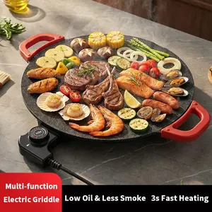 40CM Household Electric Grill Pan, Smokeless Non-stick Multifunctional Electric Barbecue Frying Cooker