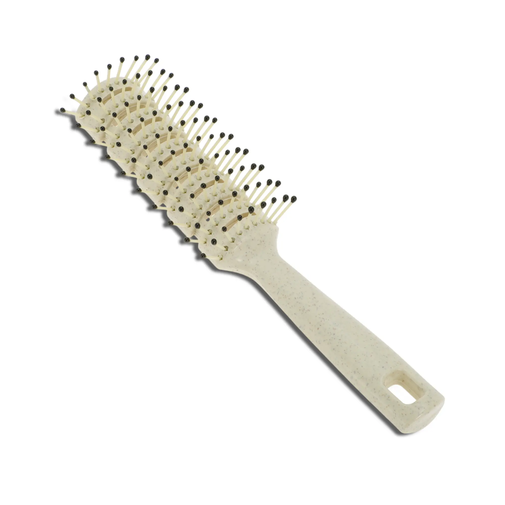VOCOSTE Vented Hair Brush, Styling Brush with Ball-Tipped Bristles, Vent Brush for Blow Drying Wet, Short, Curly, or Straight Hair, Curly Hair Brushes for Men and Women's, Beige