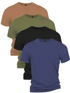 Men's T-Shirt Multipack, Round Neck Design, Soft Fabric, Suitable for Daily Wear, All Seasons, Comfortable and Casual