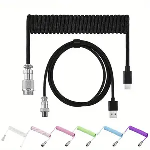 Apc Mechanical Keyboard Coil Cable C-Type USB Port, Durable Gaming Accessories for Desktop Computers, Enhance Your Typing Experience, Type C Wired