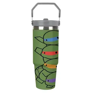 1pc 30oz Stainless Steel Insulated Travel Mug, Ninja Turtle Q Version Design, Dura Heat-Resistant Cup for Hot & Cold Drinks, Perfect Gift