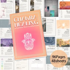 96pages A5 Chakra Healing Guide Writable Notebook with Two Bookmarks, Emotional Energy Balance Workbook, for Understanding of Chakras, Reiki, and Energy healing, Personal Planning, Yoga and Well-being