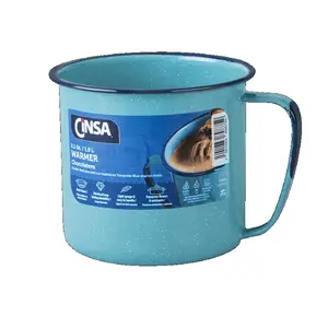 2QT Chocolatera Warmer Enamel on Steel Turquoise Blue Cookware Pots