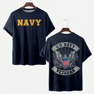 US Navy Veteran Remember Everyone Deployed RED 250 Years Anniversary Eagle American Flag 1776-2026 Heavy Cotton T-shirt, Independence day Patriotic, 4th of July Menswear Casual, Gift Father day Gift Streetwear Graphic Classic