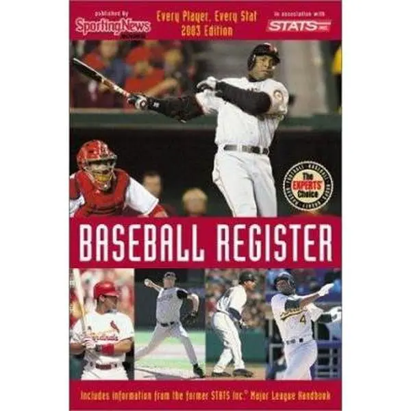 Used Sporting News 2003 Edition Baseball Register Paperback (Softcover, 656pp, 1.95lbs) - Every Player, Every Stat | Sports Reference Books