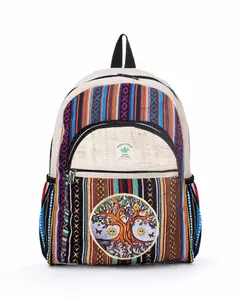 Kathmandu Collection Artisan Crafted Cotton and Hemp Tree of Life Backpack