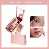 JUDYDOLL Mini Travel Makeup Palette - 7-in-1 Multifunctional Compact with Lipstick, Eyeshadow, Contour, Highlighter, Blush, Brow Powder, Concealer, Clay Formula, Smooth Blendable, Brush-Compatible, Portable, Buildable Natural Finish