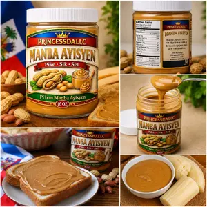 PRINCESSDALLC Manba Ayisyen 16oz – Haitian Peanut Butter (Pike, Sik, Sèl)