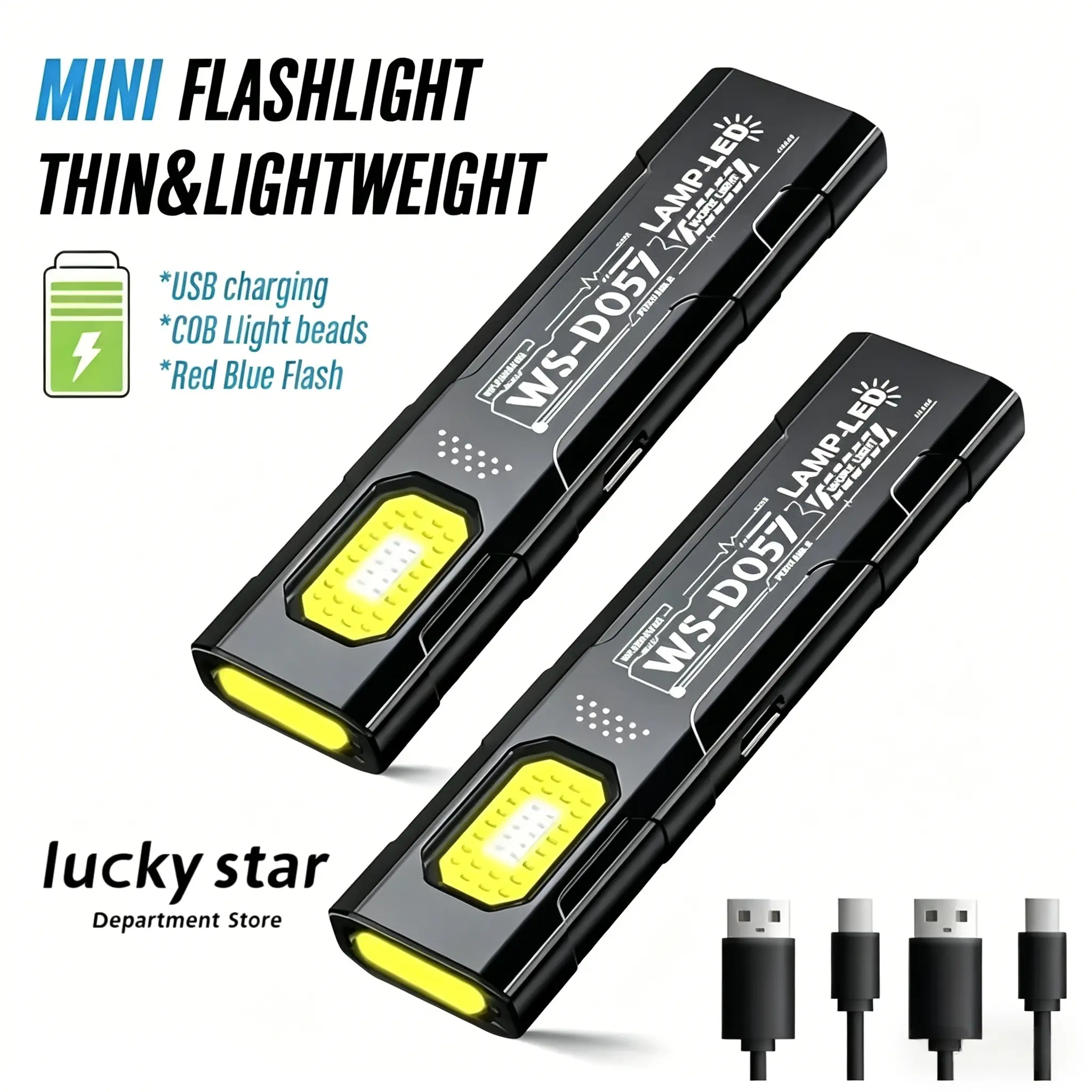 LUCKY STAR Mini EDC Flashlight – 550 Lumens, Magnetic, Waterproof, Ultra-Light Pocket Light for Camping, Repairs & Emergencies