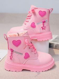 cute fashionable heart decor boots for girls, casual comfortable warm boots for daily wear, perfect for students and outdoor for fall & winter