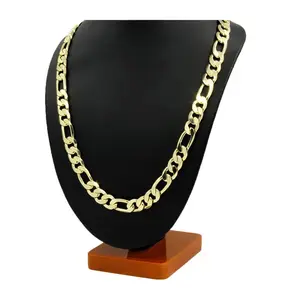 Unisex 14K Gold Plated 3mm To 12mm Figaro Link Necklace Chain 24 Or 30 Inch Unisex Jewelry