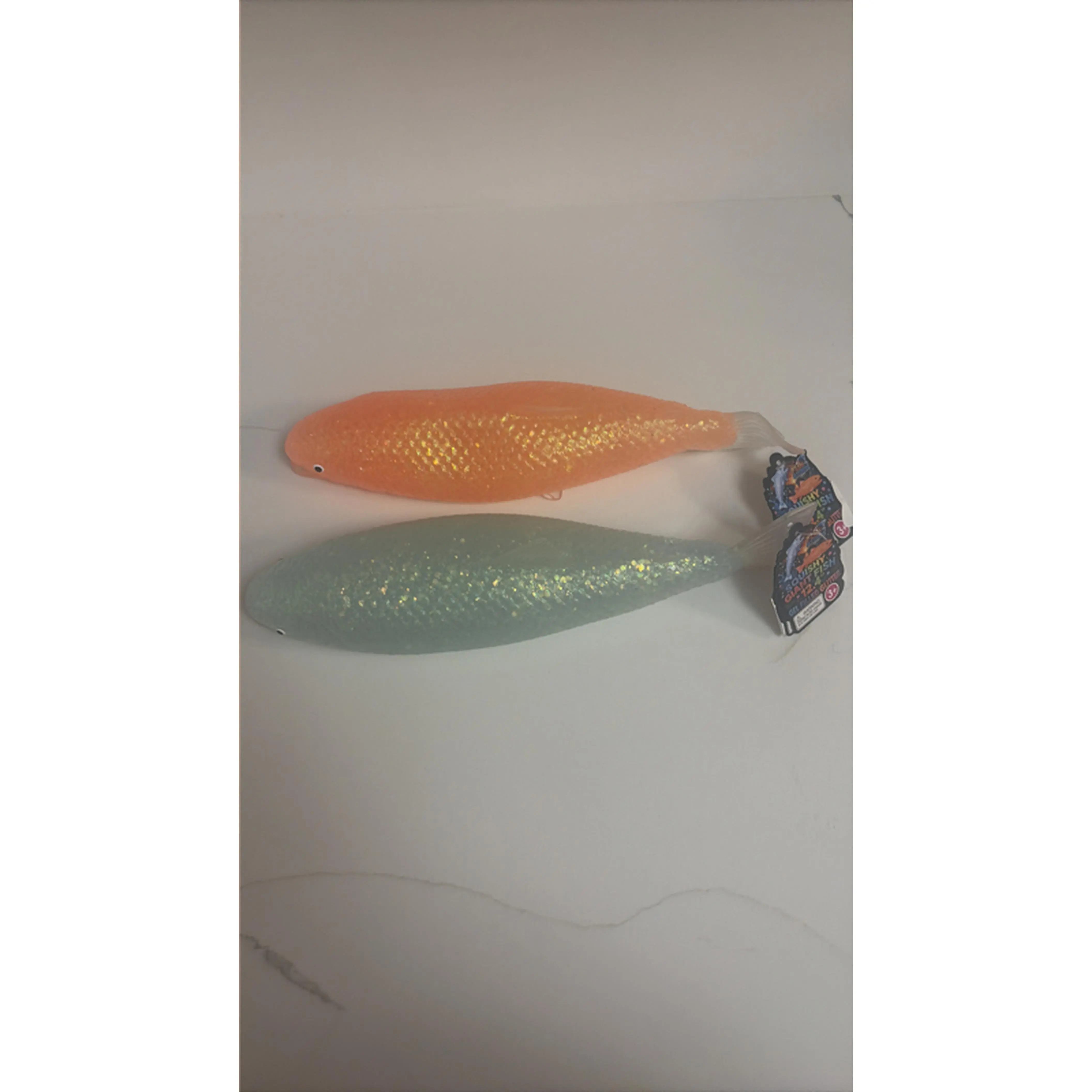 12.4” Giant Glitter Gel Fish Stress Relief Toy Big Squish with Amazing Texture Anxiety Relief for All Ages 3+