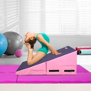 Matladin Incline Gymnastics Mat - Folding Wedge Mat for Kids & Girls, Waterproof PU Cover, Durable EPE Foam, Reinforced Stitching, Commercial Grade Construction, Ideal for Indoor & Outdoor Use - Jump Training
