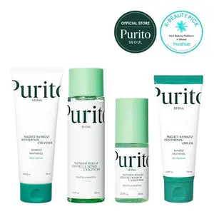 [Purito Official] Gentle Skincare Routine SET for Glass Skin l Post-Acne Cleanser + Soothing Toner + Soothing Serum + Post-Acne Cream l Korean Skincare