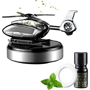 Solar Rotating Helicopter Air Freshener - Aromatherapy Fragrance Diffuser for Car Dashboard, Essential Oil Air Purifier for Auto Interior